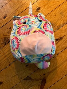 Tie-Dye Unicorn Cat Plush Pillow